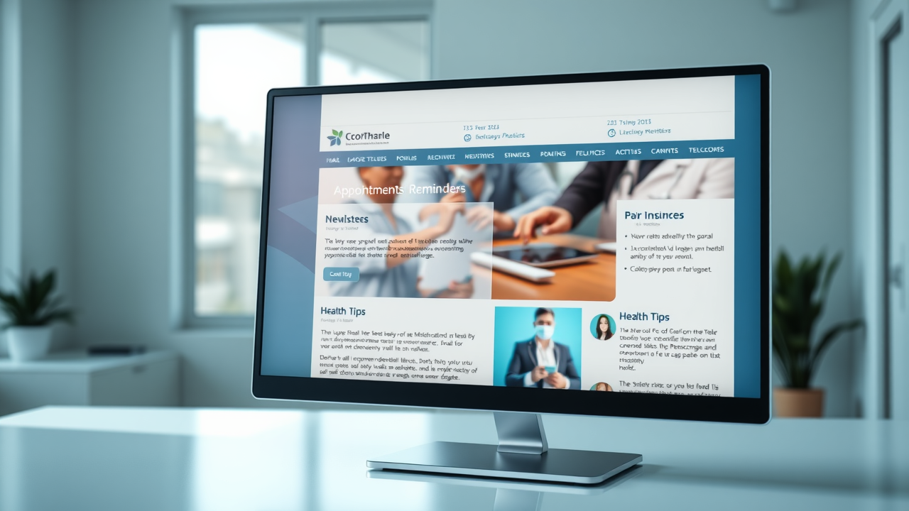 An inbox filled with branded email newsletters from a concierge medical practice, featuring appointment reminders and health tips
