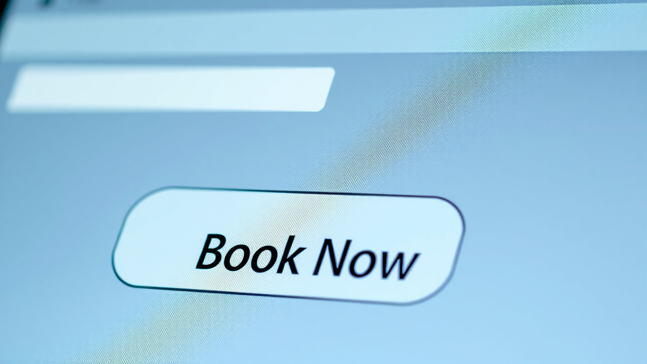 A close-up of a well-designed medical email with a clear call-to-action button like “Book Now”