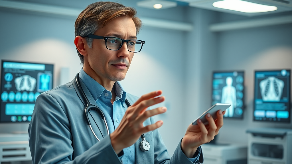 clinic manager using telehealth and voice technology for digital medical marketing