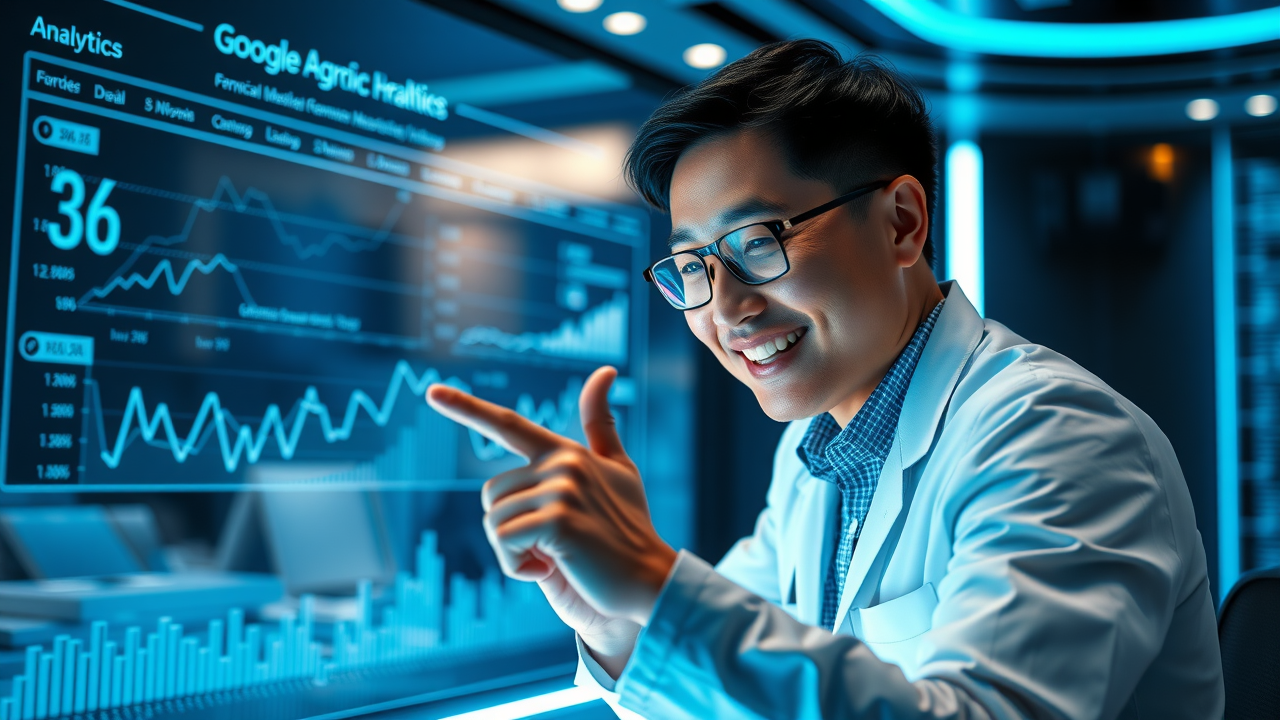 healthcare professional reviewing Google Analytics dashboard for local SEO insights