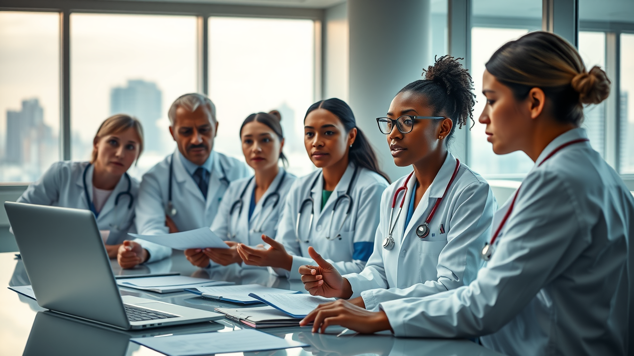 Healthcare team in a meeting, discussing missed opportunities due to poor patient communication