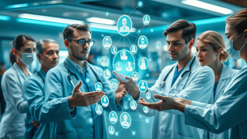 digital network of healthcare professionals, link building in seo for concierge doctors, collaborative and futuristic medical technology