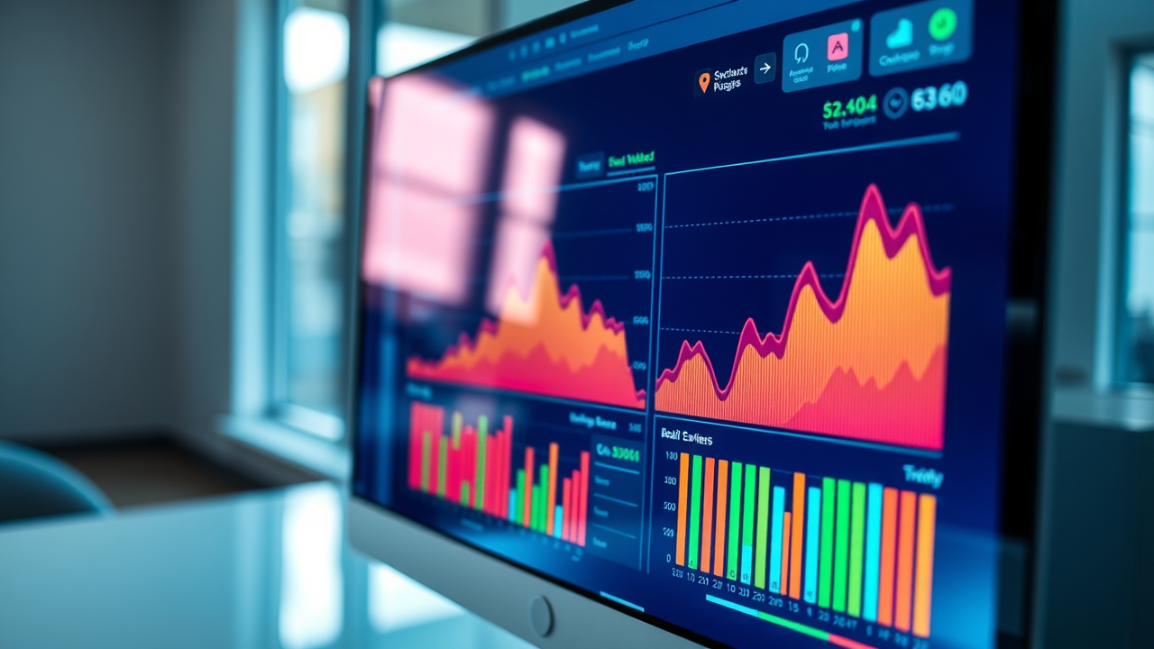 Close-up of a computer screen showing website analytics with traffic spikes after publishing healthcare blog content.