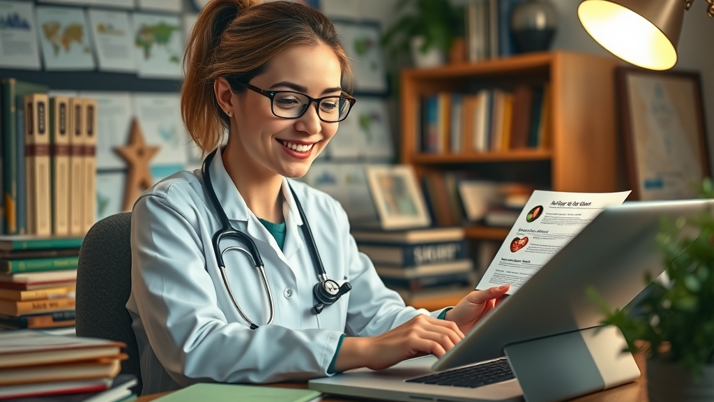 Healthcare provider writing a patient-centric blog post for digital marketing strategies