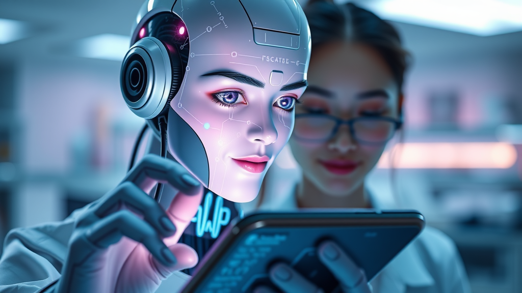 AI medical chatbot communicating with a patient on a phone for social media marketing healthcare automation