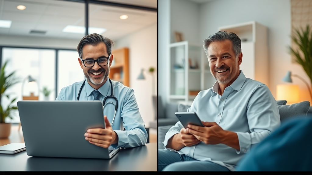 doctor and patient using telemedicine video call for patient care through secure communication platform