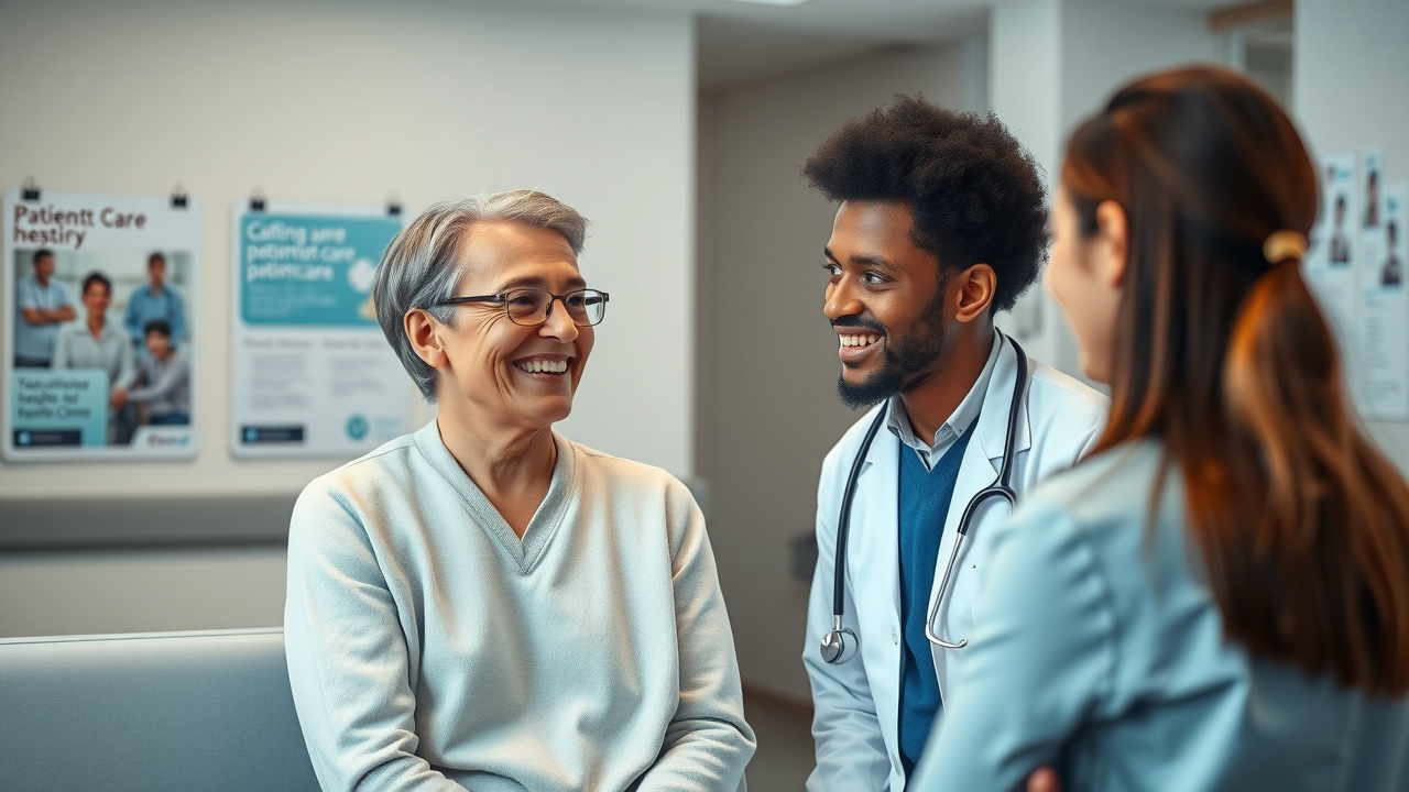  patient sharing feedback with a medical professional in a hospital