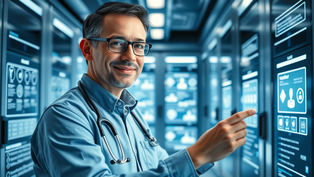 healthcare IT specialist setting up advanced patient feedback system