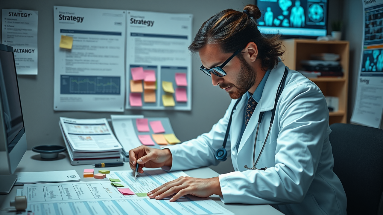 healthcare reputation management strategy planning with timelines and digital tools