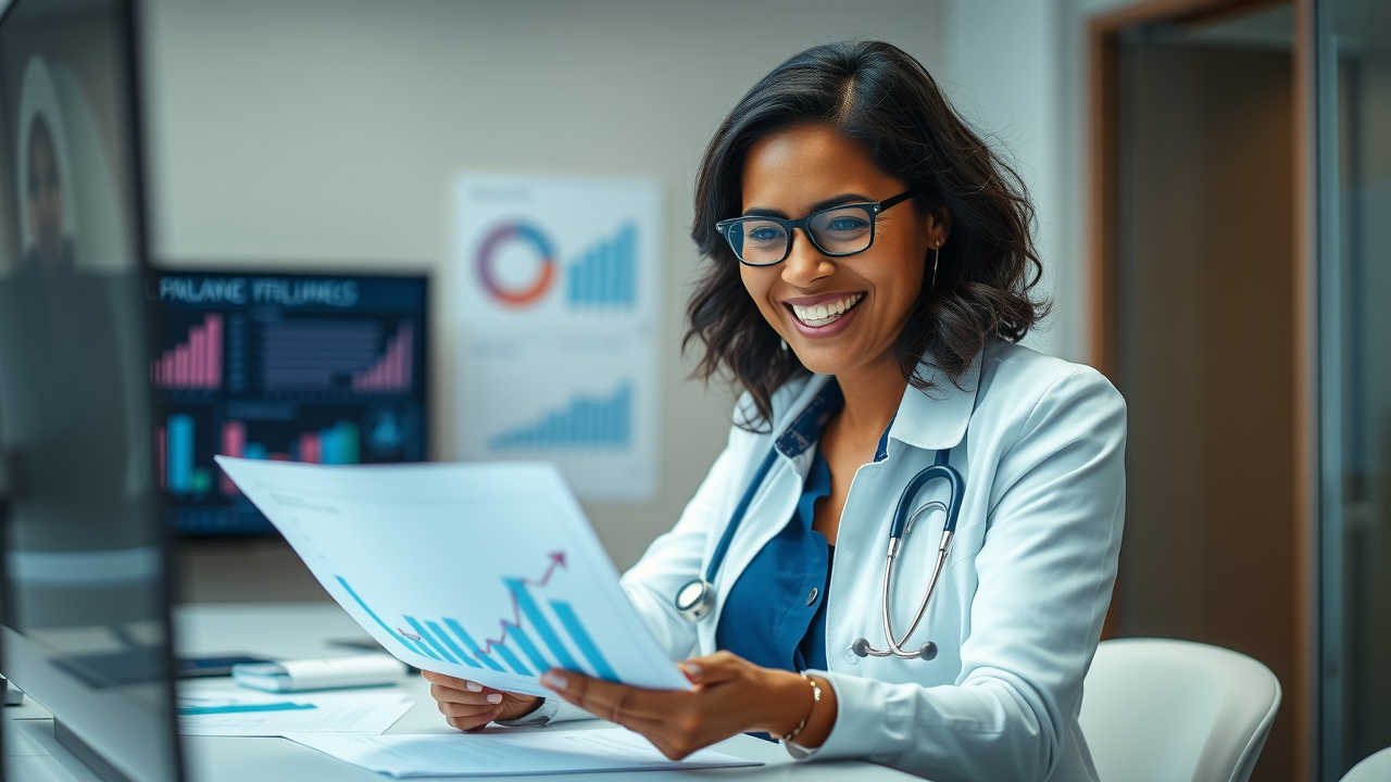 Healthcare executive reviewing patient retention data - patient experience optimization