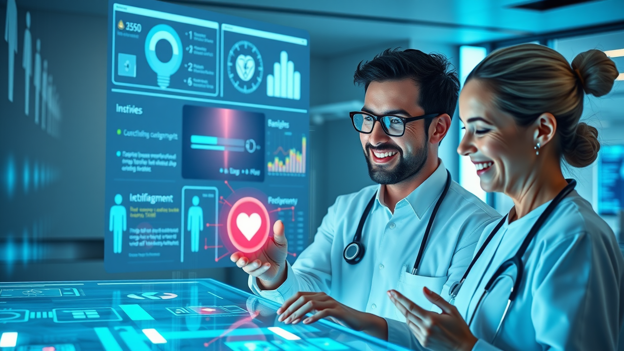 healthcare professionals actively interacting with the technology