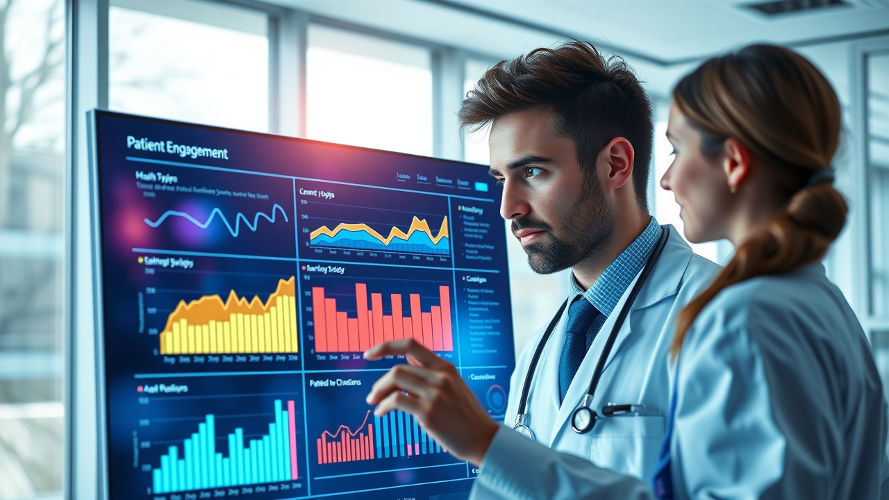 healthcare professional analyzing data on a high-resolution touchscreen