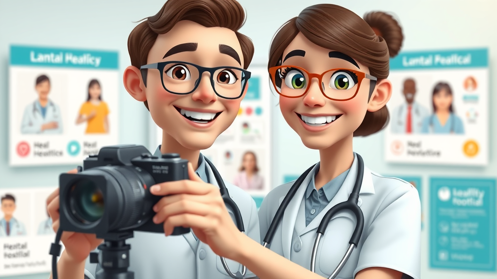 friendly healthcare professional creates engaging social media videos for healthcare branding