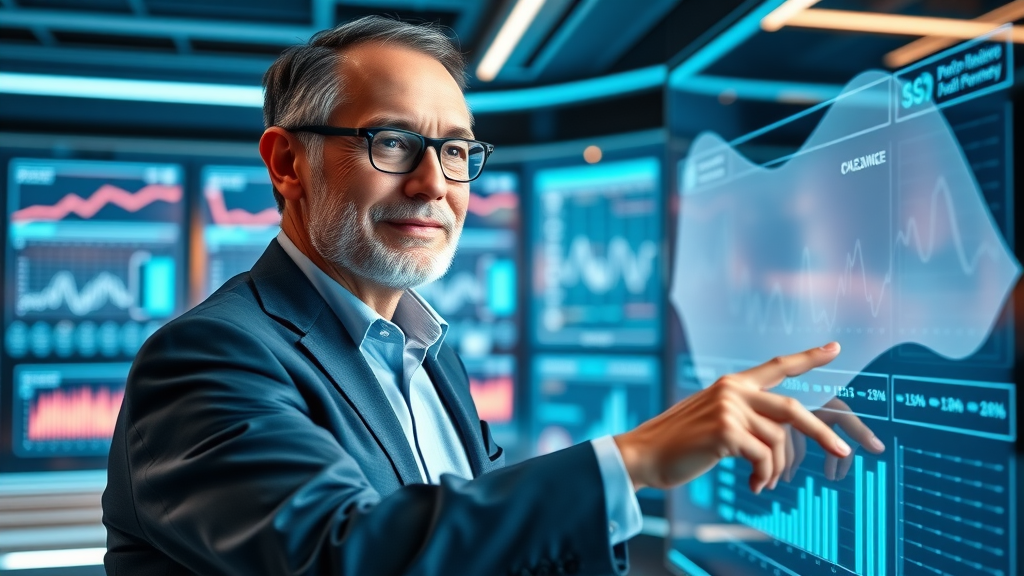 visionary healthcare executive uses futuristic patient journey technology for innovative healthcare brand strategy