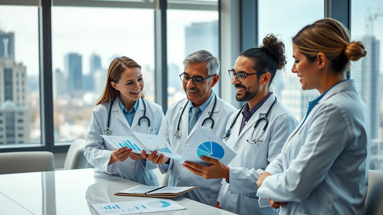 medical professionals conducting market research for effective medical branding techniques