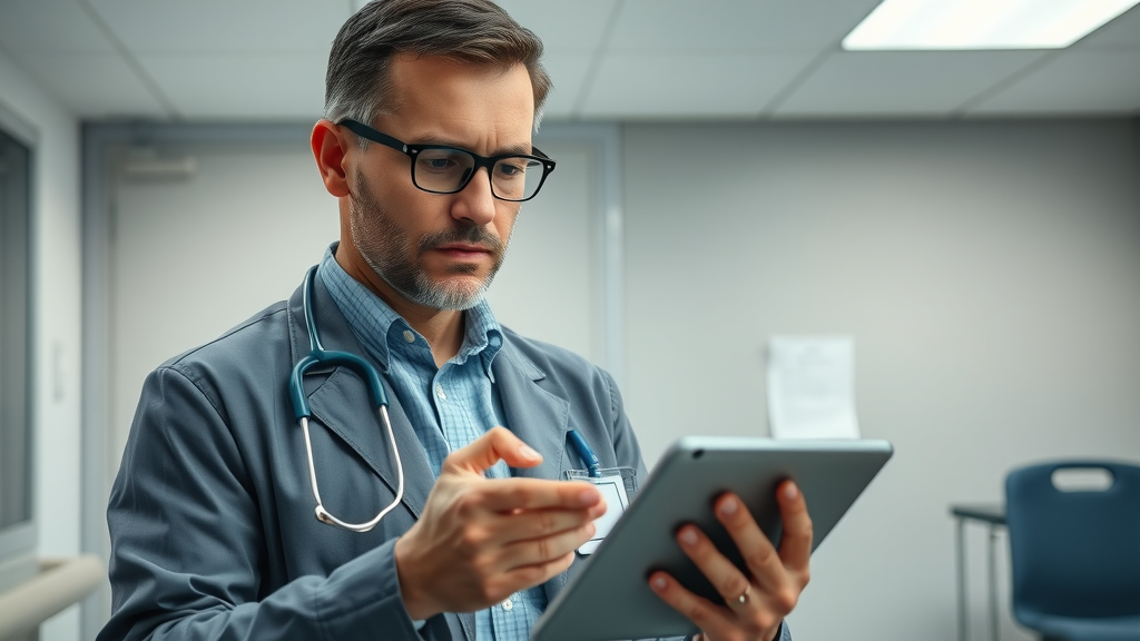 Healthcare compliance officer reviewing privacy protocols for video marketing strategies