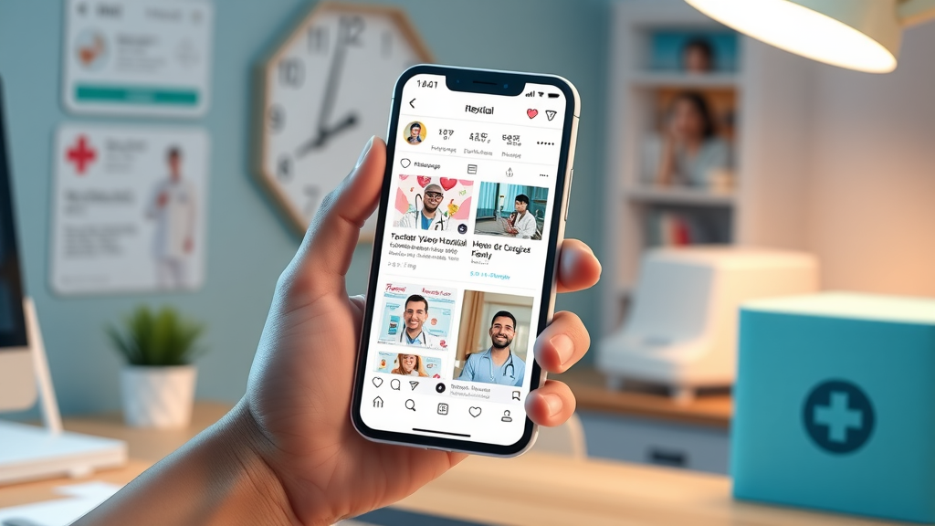 Social media feed displaying hospital video posts for video marketing for hospitals