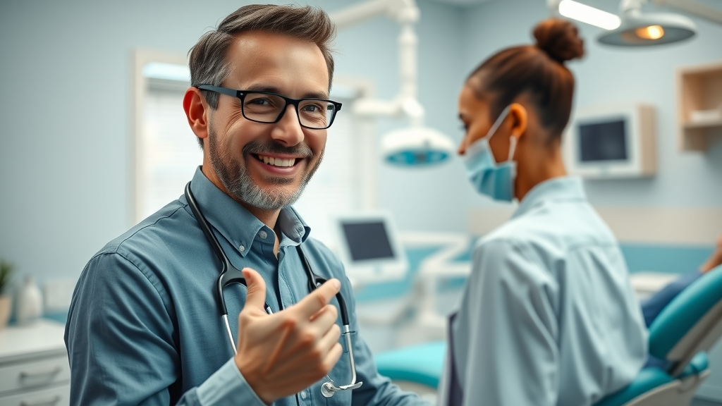 online advertising for dentists welcoming dental office with modern equipment and new patient